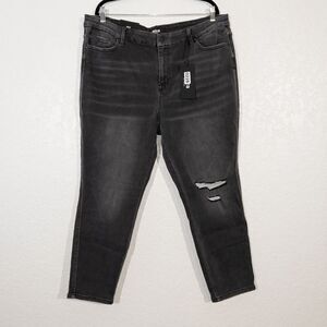 NWT Mica‎ Denim Black Mid Rise Skinny Ankle Jeans Size 20W